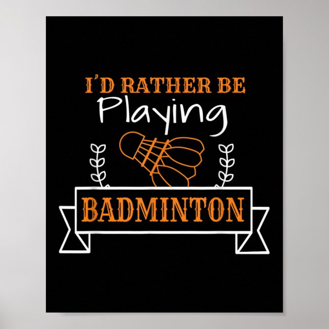 Badmintonbollsgrafik för en badmintonspelare, dåli poster (Framsidan)