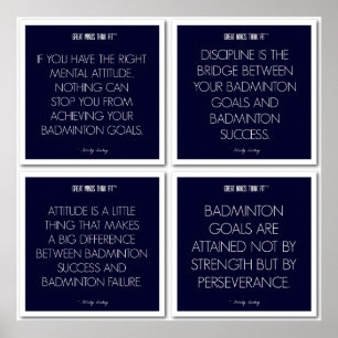 Badmintoncitationstecken för motivation: poster