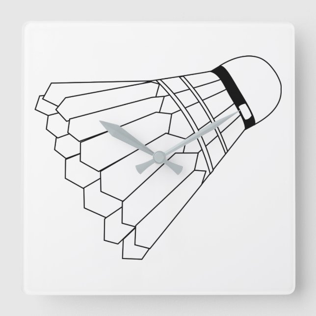 Badmintonfjäderboll Fyrkantig Klocka (Framsida)