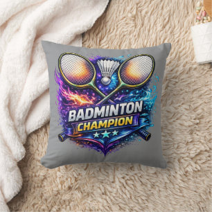 Badmintonmästare Färgrik Grafisk Kastkudde Kudde