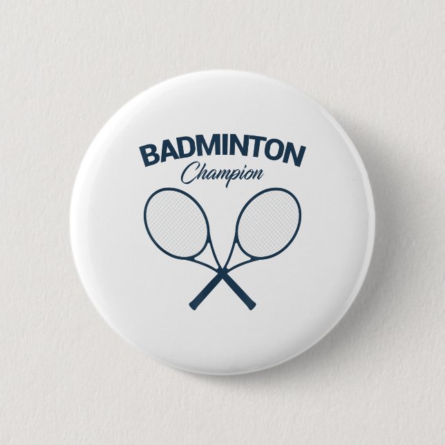 Badmintonmästare I Rackett I Fjäderboll I Badminto Knapp (Framsida)