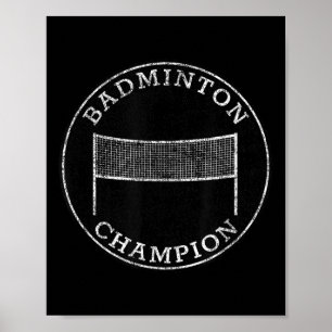 Badmintonmästare Konkurrenskraftig Familj Bakgård Poster