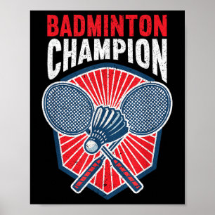 Badmintonmästare Rolig Badminton Poster