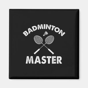 Badmintonmästare Rolig Badmintonspelare Fjäderboll Magnet