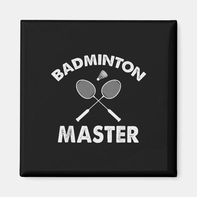 Badmintonmästare Rolig Badmintonspelare Fjäderboll Magnet (Framsidan)