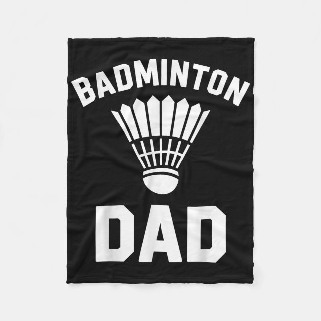 Badmintonpappa Shuttle Rolig Badminton  Fleecefilt (Framsidan)
