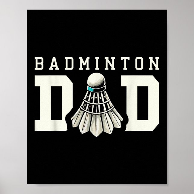 Badmintonpappa Shuttle Sportfan  Poster (Framsidan)