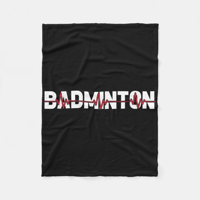 Badmintonplan Racket - Rackethjärt EKG Fleecefilt (Framsidan)