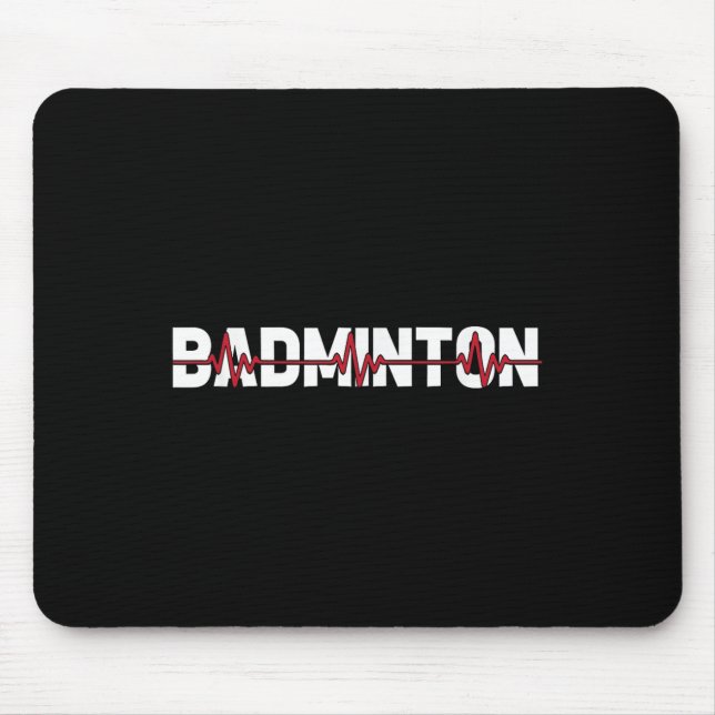 Badmintonplan Racket - Rackethjärt Ekg Musmatta (Framsidan)