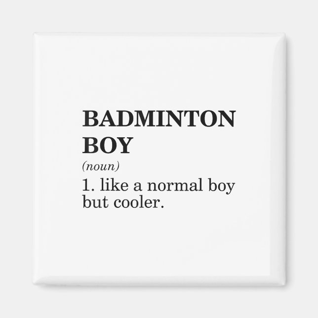 Badmintonpojke Substantiv Definition Badmintonboll Magnet (Framsidan)