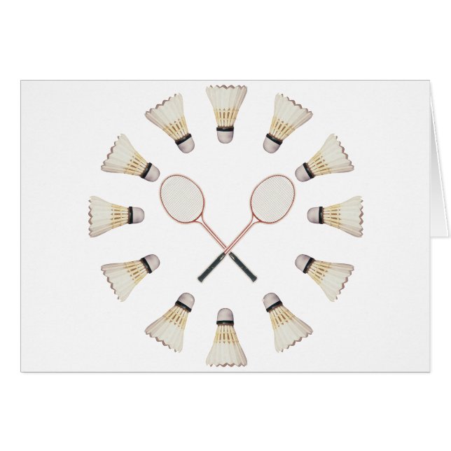 Badmintonracket Hälsningskort (Framsidan Horizontal)