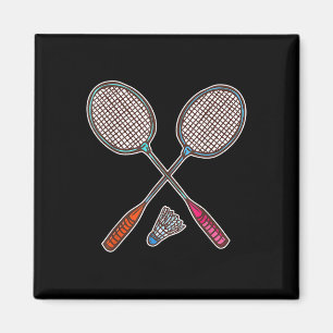 Badmintonracket och fjäderbollar professionell bad magnet