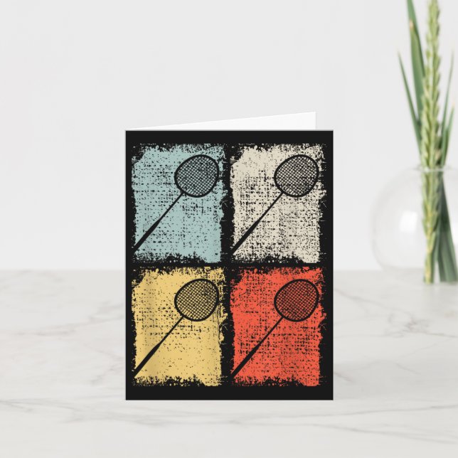 Badmintonracket Retro Badmintonspelare,badminton  Kort (Framsida)