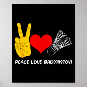 Badmintonracket Sport Hjärta Slag Kärlek Poster
