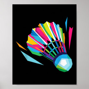 Badmintonspel Shuttle Sport Badminton Pop Art Poster