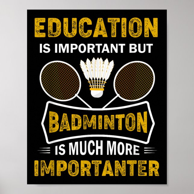 Badmintonspelare Badminton Shuttle Badmintonälskar Poster (Framsidan)