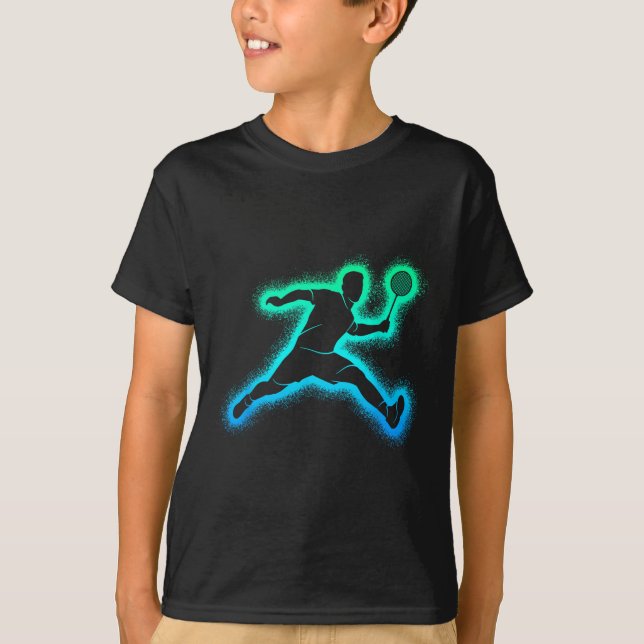 Badmintonspelare Badmintonboll Herr Pojkar Badmint T Shirt (Framsida)