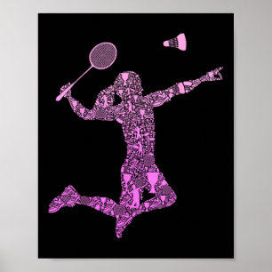 Badmintonspelare Badmintonbollar Flickor Kvinnor  Poster