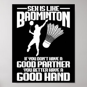 Badmintonspelare Bra Hand Badmintonspelare Shuttle Poster