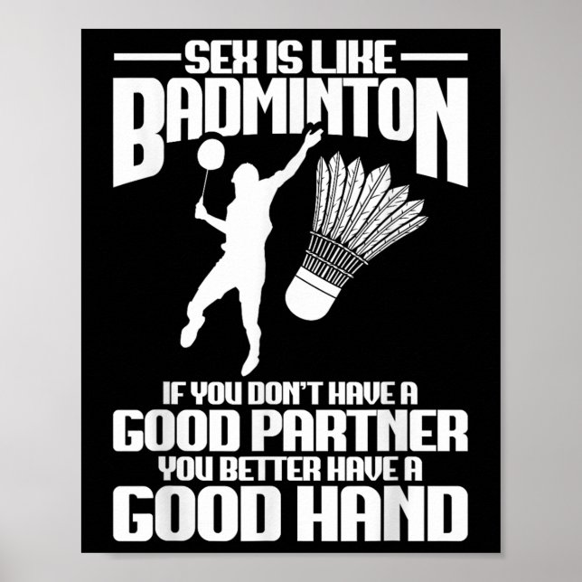 Badmintonspelare Bra Hand Badmintonspelare Shuttle Poster (Framsidan)