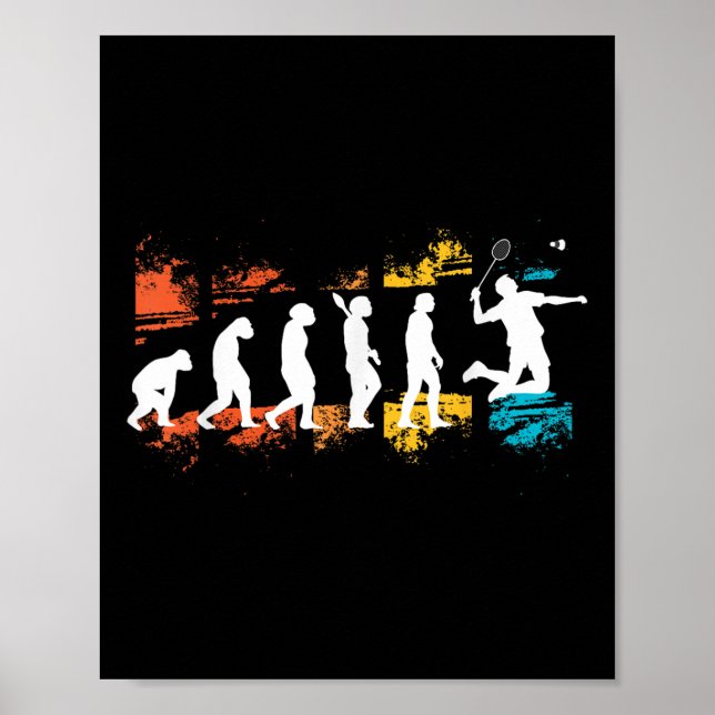 Badmintonspelare Evolution Shuttle Badmintonracket Poster (Framsidan)