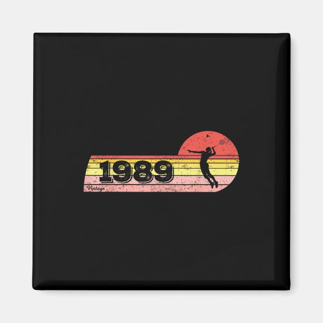 Badmintonspelare Född 1989 Födelsedag Vintage Kvin Magnet (Framsidan)