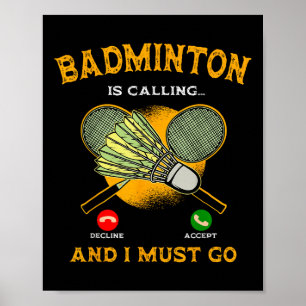 Badmintonspelare Game Racketsälskare Sportman Idro Poster