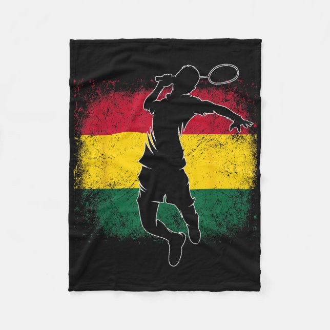 Badmintonspelare Ghanesisk flagga Ghana  Fleecefilt (Framsidan)