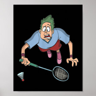 Badmintonspelare hoppar poster