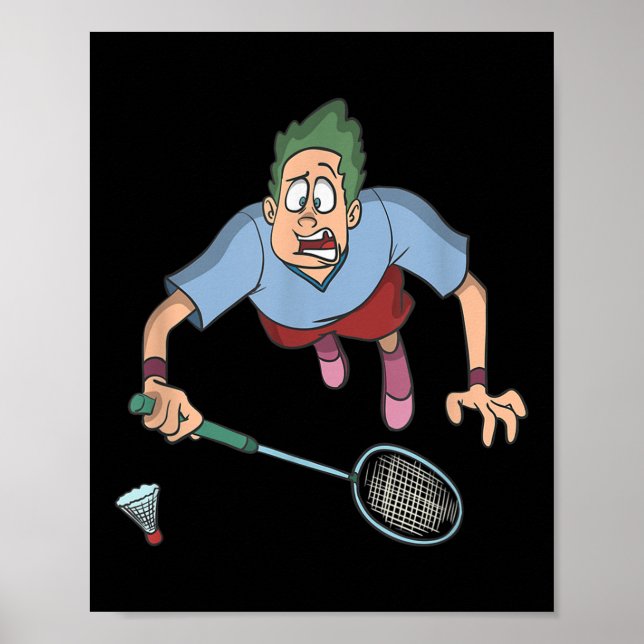 Badmintonspelare hoppar  poster (Framsidan)