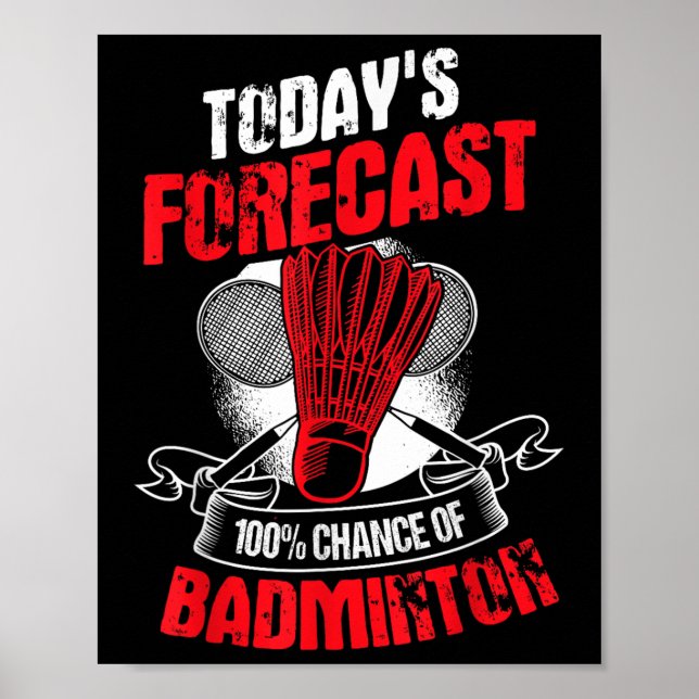 Badmintonspelare Idrottsman Atlet Spel Racketsport Poster (Framsidan)