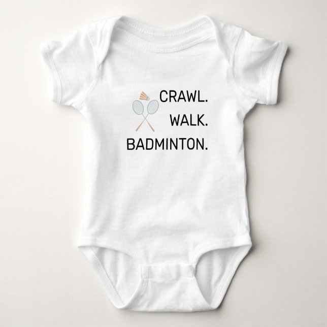 Badmintonspelare - Kryp gå badminton T Shirt (Framsida)