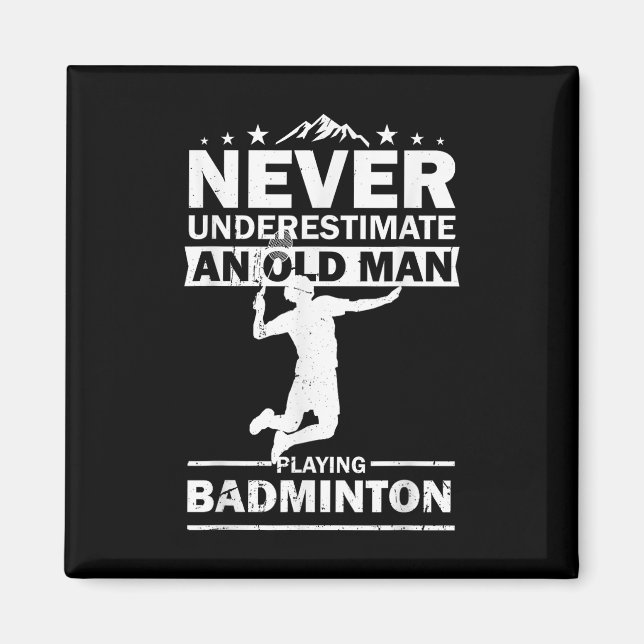 Badmintonspelare Kvinnor Män Fjäderboll Rolig Badm Magnet (Framsidan)