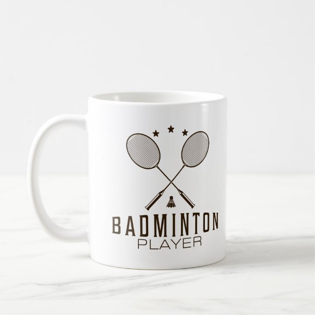 Badmintonspelare med racketar Minimalistisk Kaffemugg (Vänster)