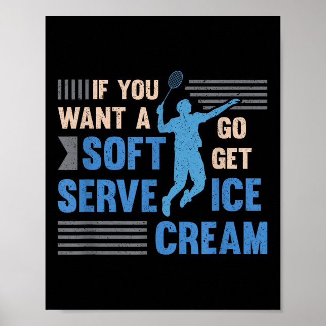 Badmintonspelare Mjuk serv Badminton  Poster (Framsidan)