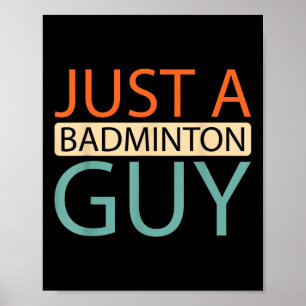 Badmintonspelare på plan - Fågel just en badminton Poster