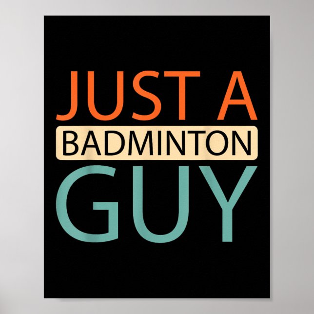 Badmintonspelare på plan - Fågel just en badminton Poster (Framsidan)