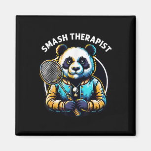 Badmintonspelare Pun Shuttle Smash Terapeut Badmi Magnet