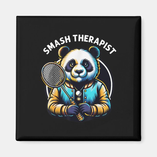Badmintonspelare Pun Shuttle Smash Terapeut Badmi Magnet (Framsidan)