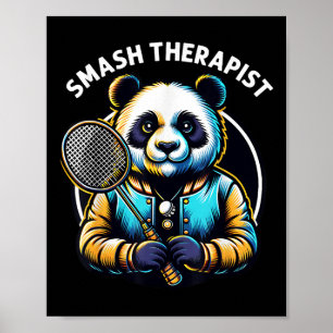 Badmintonspelare Pun Shuttle Smash Terapeut Badmi Poster