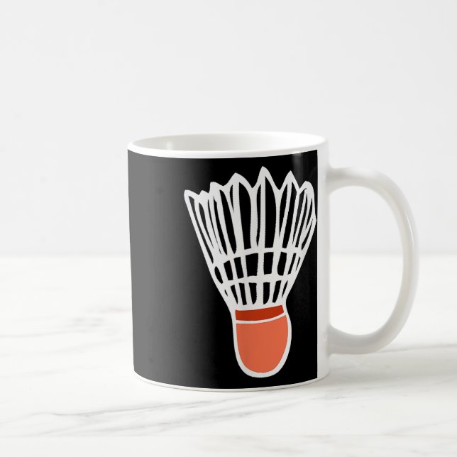 Badmintonspelare racket fjäderboll illustration sp kaffemugg (Höger)
