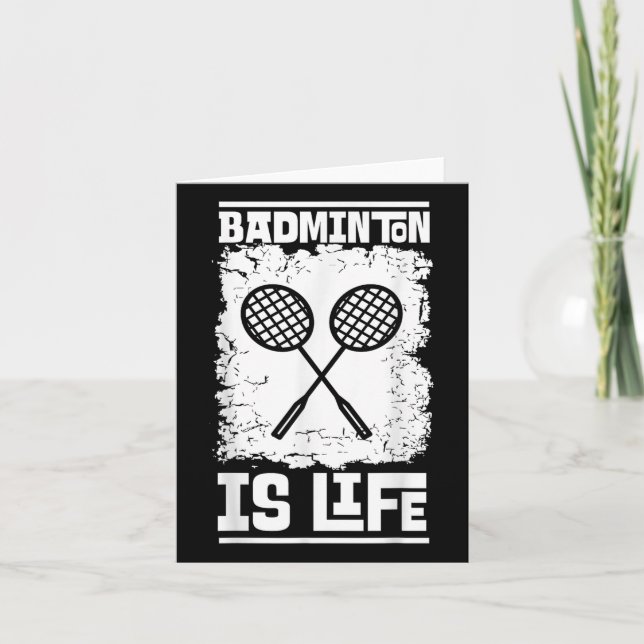 Badmintonspelare - Racketskolka Badminton  Kort (Framsida)