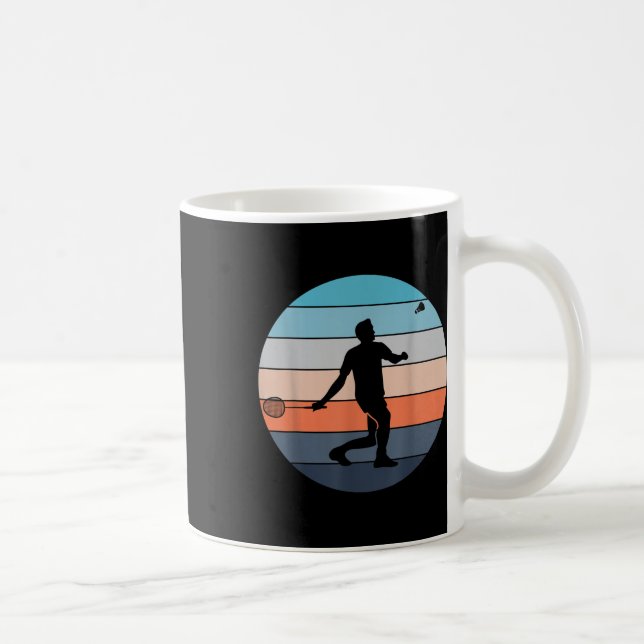 Badmintonspelare Racketsport Shuttle Retro Vinta Kaffemugg (Höger)
