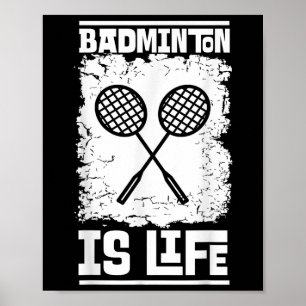 Badmintonspelare - Rackett Badminton Shuttle Poster