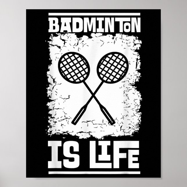 Badmintonspelare - Rackett Badminton Shuttle  Poster (Framsidan)