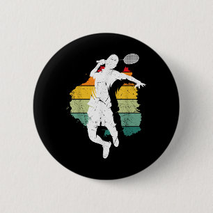 Badmintonspelare Retro badmintonlag Shuttle Play Knapp