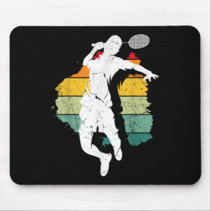 Badmintonspelare Retro Badmintonlag Shuttle Spel Musmatta