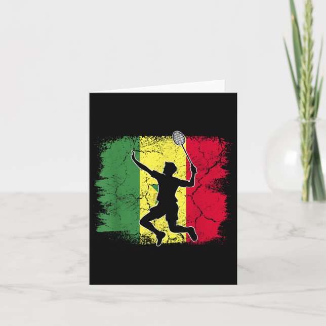 Badmintonspelare Senegalesisk flagga Senegal  Kort (Framsida)