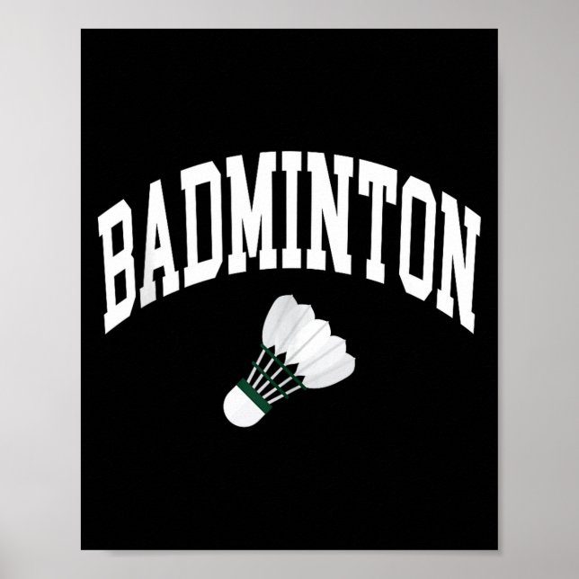 Badmintonspelare Shuttle Grafisk Linne  Poster (Framsidan)