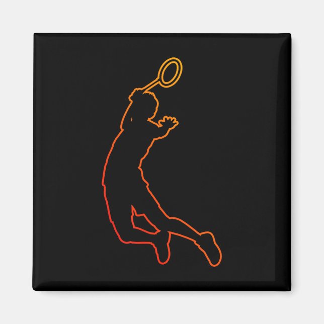 Badmintonspelare Shuttle Kvinnors Squash Badminton Magnet (Framsidan)